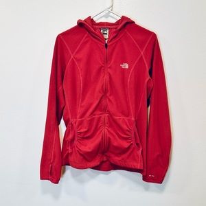 The north face sweatshirt! Zip up dark pink fleece sweater size large!